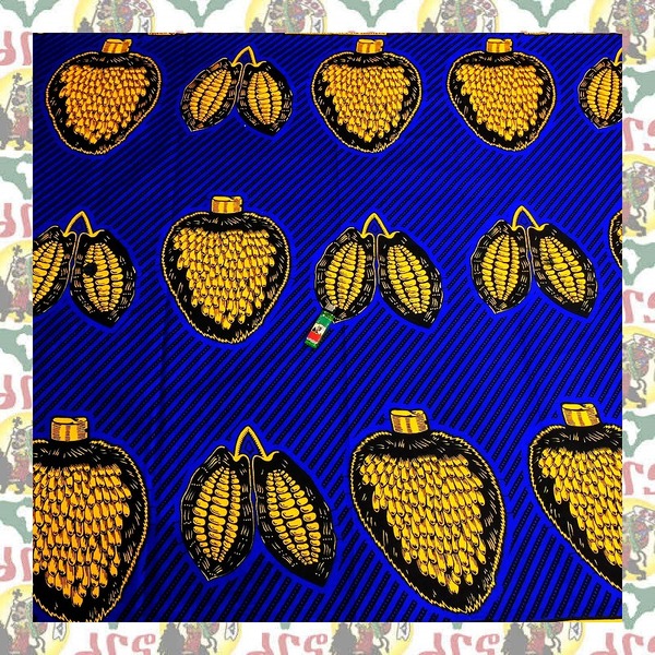 【SALE/270cm x 110cm/3ヤード】アフリカンプリント生地 barg-q80 アフリカ布 アフリカ生地 ゴールドプリント アンカラ キテンゲ パーニュ