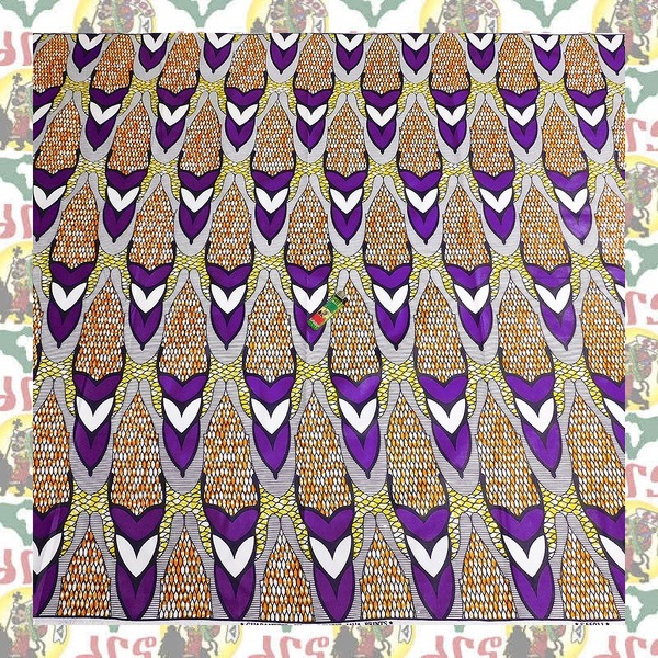【SALE/270cm x 110cm/3ヤード】アフリカンプリント生地 barg-q88 アフリカ布 アフリカ生地 ゴールドプリント アンカラ キテンゲ パーニュ