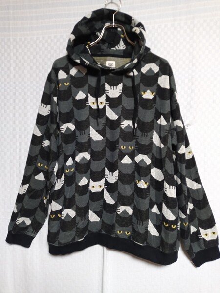 (10725)Degign T Shirts Store Grahiph ネコ柄 パーカー トレーナー サイズ<