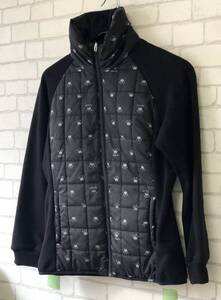 【中古】コルウィン Kolwin レディース ゴルフ 中綿ジャケット ブルゾン KO-1W2368FN (ブラック)(黒/王冠模様/Lサイズ)【美品】