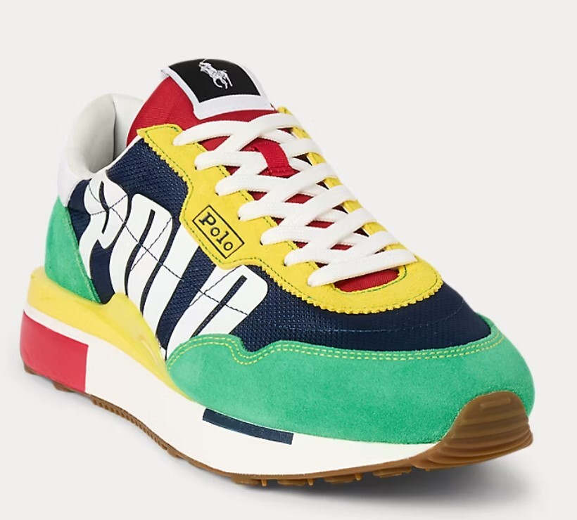 2025春夏新作 US限定!! 直営 日本未発売 Polo Ralph Lauren Train 89 Logo Suede & Oxford Sneaker LAから最新本物をお届け!!