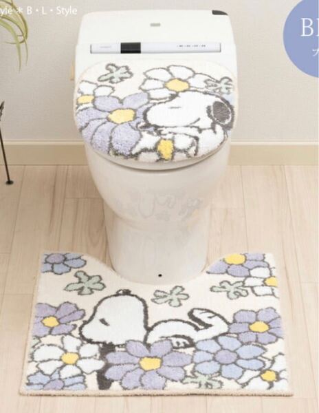 ブルー色 PEANUTS スヌーピー トイレマットセット 新品
