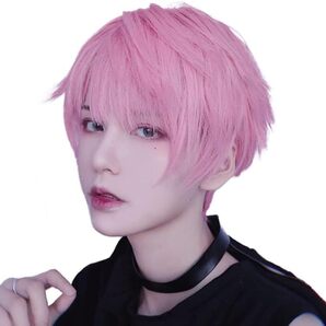 【新品】フルウィッグ ブラッシュピンク ショート 耐熱 コスプレ かつら