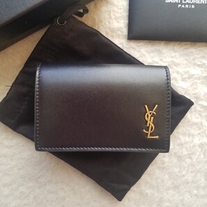 新品 SAINT LAURENT サンローラン モノグラム タイニー ウォレット 3つ折り財布 ブラック 685656 02G0W 1000 国内完売 入手困難