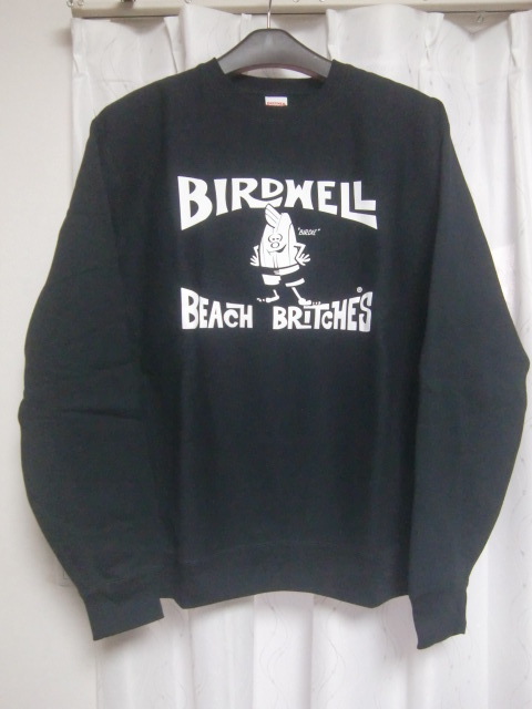 未使用】☆BIRDWELL License Plate Crew Sweatshirt Black sizeL