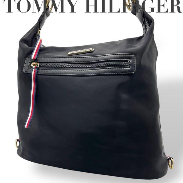 トミーヒルフィガー ショルダーバッグ リュックサック 2way ブラック