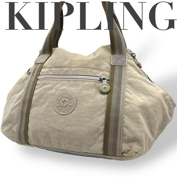 KIPLING キプリング ナイロン ショルダーバッグ A4 ロゴ ステッチ