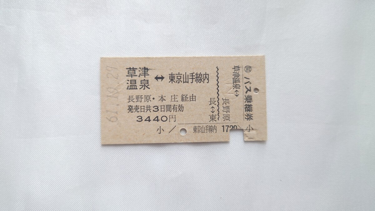 国鉄バス乗車券の経由表記 - 古紙蒐集雑記帖