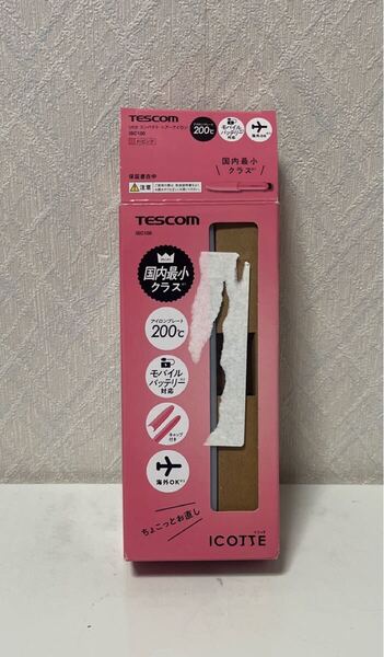 701i0711 テスコム ヘアアイロン USB給電式 10mm コンパクト セラミックコーティング 海外対応 ピンク ISC100 P