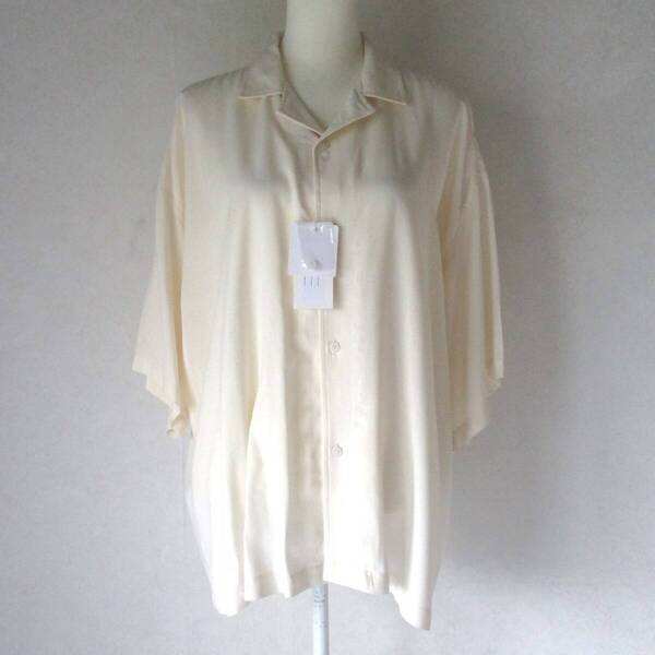 ☆新品☆価格1980円☆MONO-MART モノマート☆レーヨンとろみオープンカラーシャツ size L アイボリー【圧縮発送】