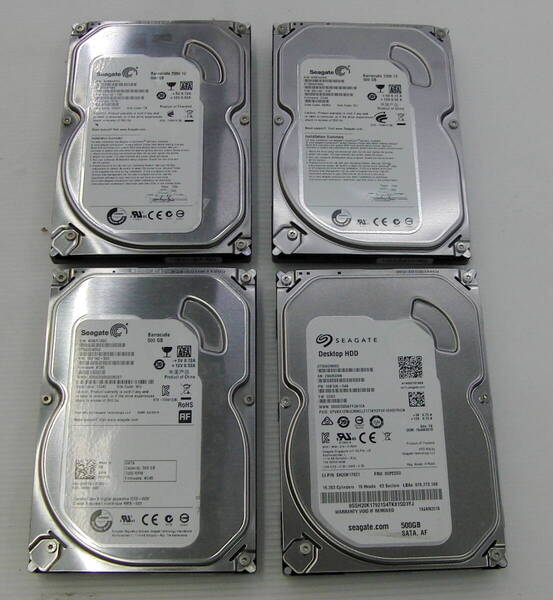 Seagate SATA 3.5inch内蔵用ハードディスク 4台セット 500GB