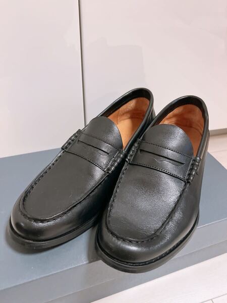美品 プラステ ローファー レザー ブラック 靴 スリッポン 25.5 センチ PLST リーガル UNIQLO ユニクロ gu ZARA ザラ