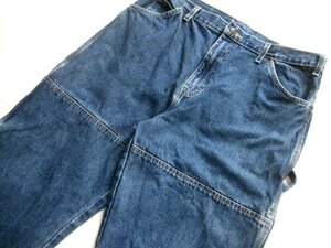 ценный . большой размер Dickies Dickies двойной колено Denim painter's pants 36( талия 90cm высота талии 32cm длина ног 68cm)