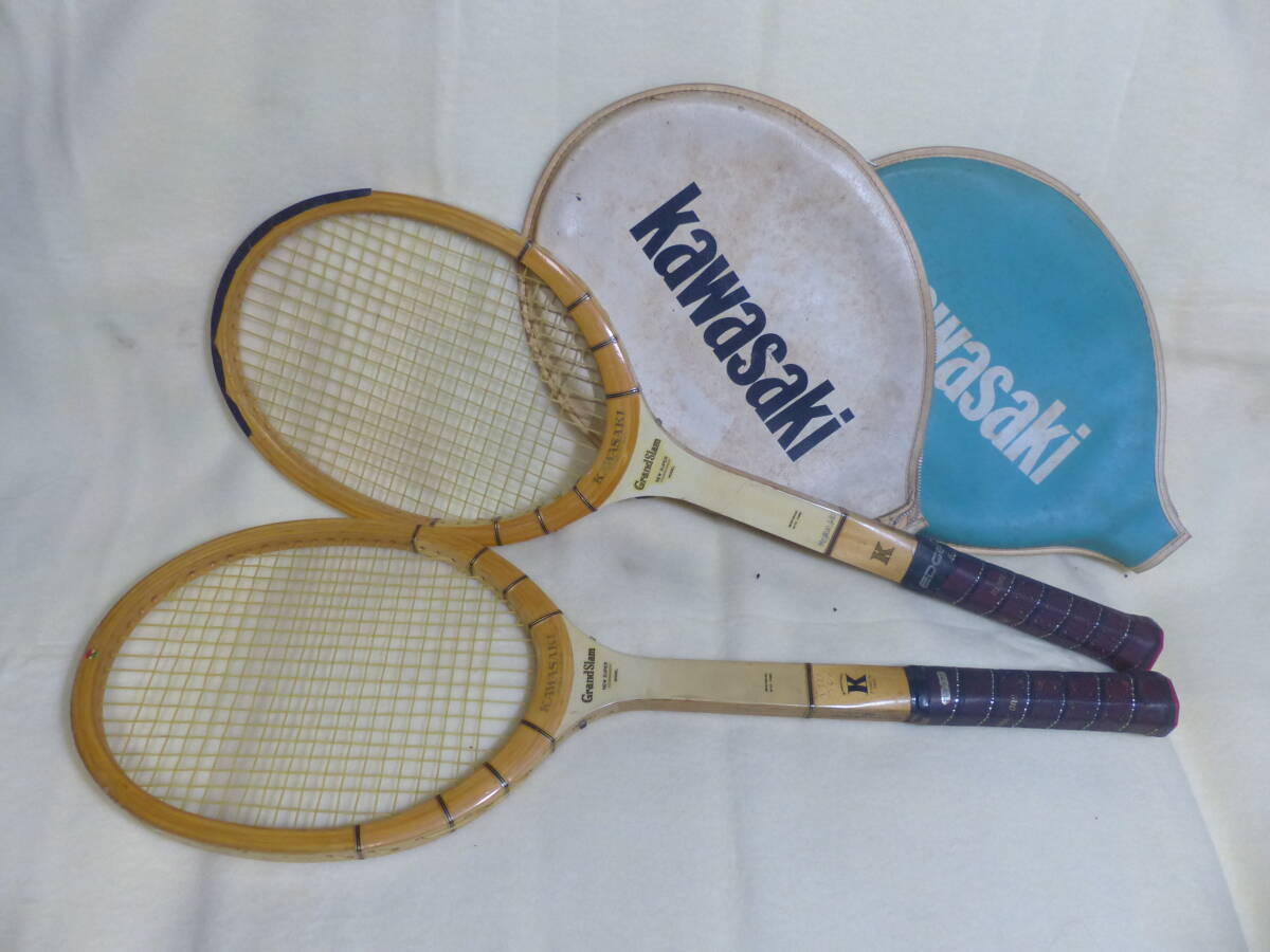 ウッドラケット2本セット テニス　ヴィンテージテニスラケット ヴィンテージ】SUPER SPORTS テニスラケット 2本セット 昭和