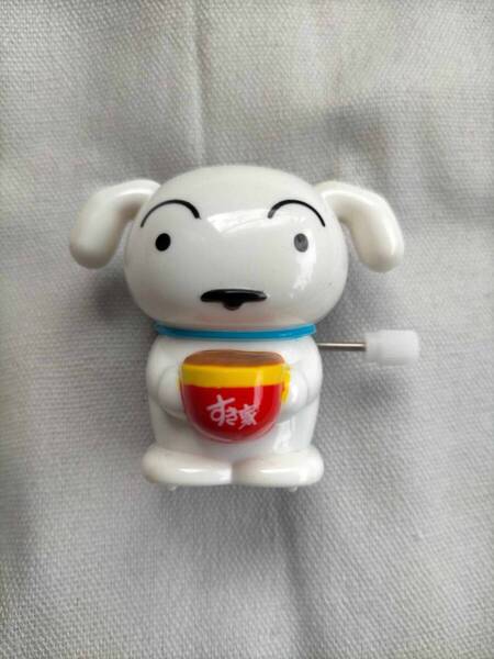 すき家 クレヨンしんちゃん シロトコトコ ゼンマイ 人形 フィギュア しろ 犬 dog mascot SUKIYA Crayon Shin-chan SHIRO Figure Wind Up