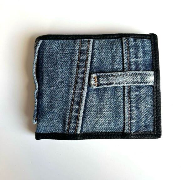 ★送料無料★新品 デニムリメイク財布 ハンドメイド 二つ折り財布 ミニ財布 コンパクト財布 メンズ財布 ⑥