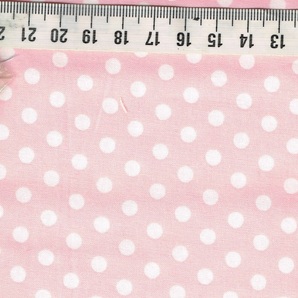 ★ちょこっと 国産コットン ドット ピンク ホワイト サイズ約52cm×110cm h-427