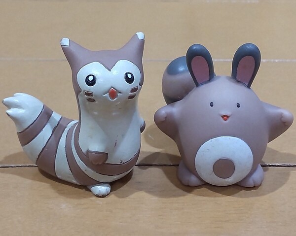 送料込み!ポケモンキッズ★オタチ・オオタチ2個セット/指人形/フィギュア/ソフビ ノーマルタイプ 同梱可能