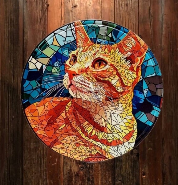 猫の壁飾り メタルウォールアート 茶トラN 猫の雑貨 HANAKO