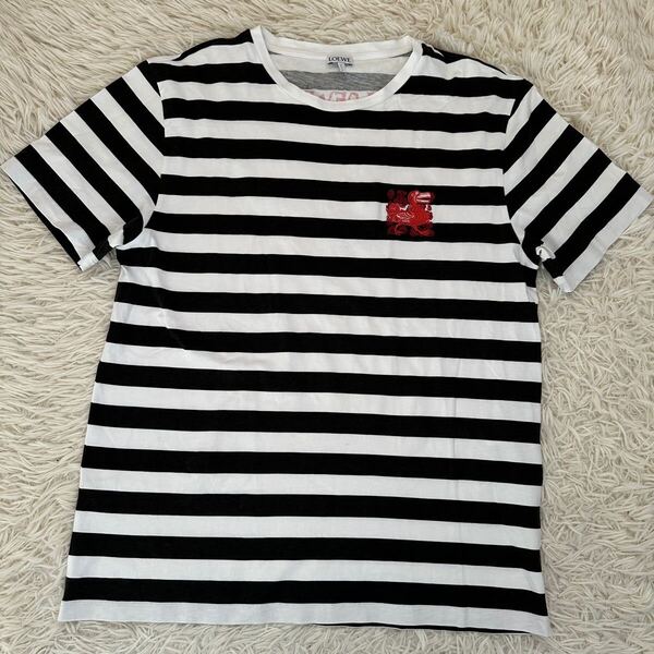 【LOEWE】ロエベ L Tシャツ ボーダー 刺繍