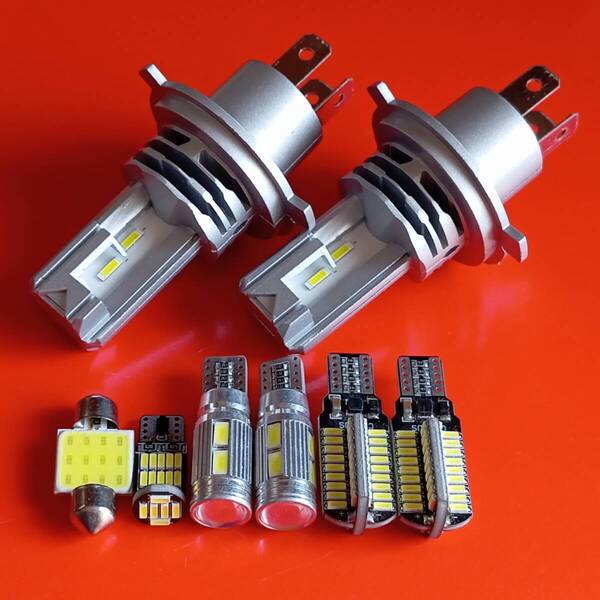 LA300 LA310 ミライース 超爆光! H4 LED ヘッドライト ルームランプ バックランプ ポジション ナンバー灯 8個セット /h4z/72/10/26