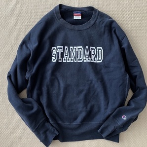 即決 STANDARD スタンダード 別注品 90s Lサイズ Champion REVERSE WEAVE クルーネック スウェット ネイビー USA企画品 12oz メキシコ