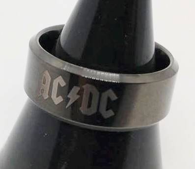 送料無料 【15号】AC/DC ロックバンド ブラック リング 指輪 ストリート 病み系 ロック ファンスマ