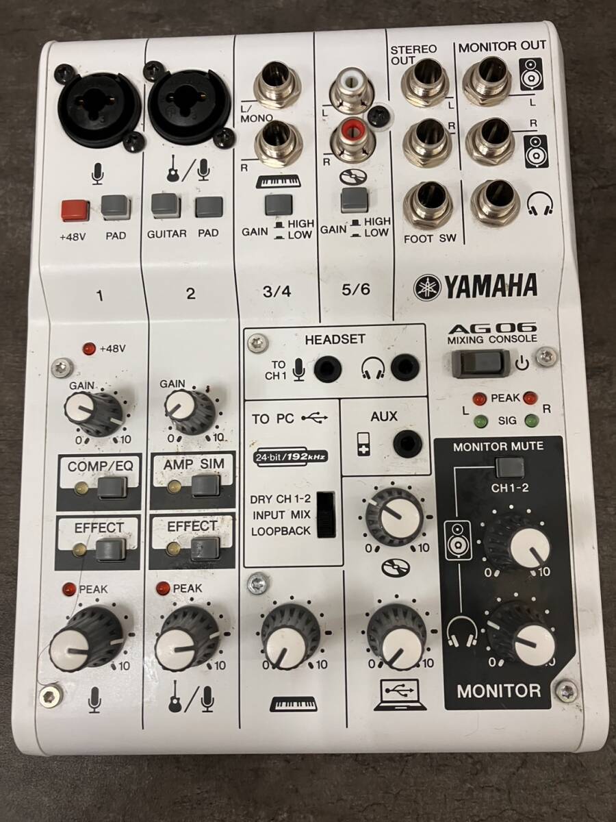 YAMAHA/ヤマハ MIXING CONSOLE AG06 PA機器 ミキサー 器材 傷汚れ等有 動作未確認 ジャンク 現状お渡し ①