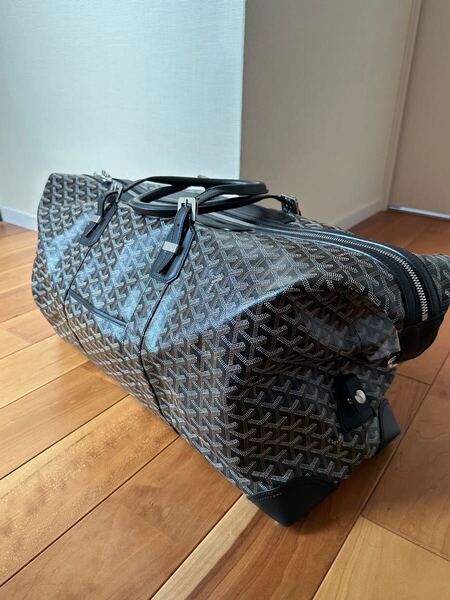 正規品 GOYARD ゴヤール ボーイング 55 ヘリンボーン PVC レザー ボストンバッグ ブラック
