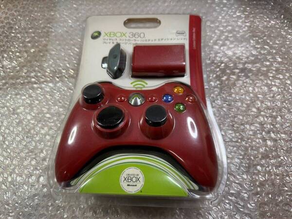XBOX360 コントローラ + プレイ&チャージパック レッド 限定版 新品未開封 同梱可 送料無料