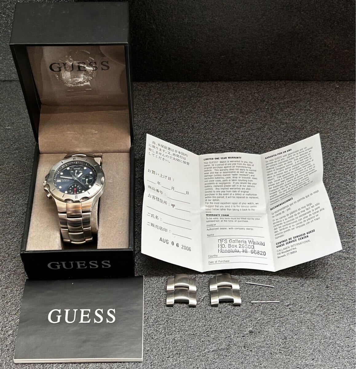 GUESS ゲス W1261G5 クロノグラフ クォーツ腕時計 ▽AC19475