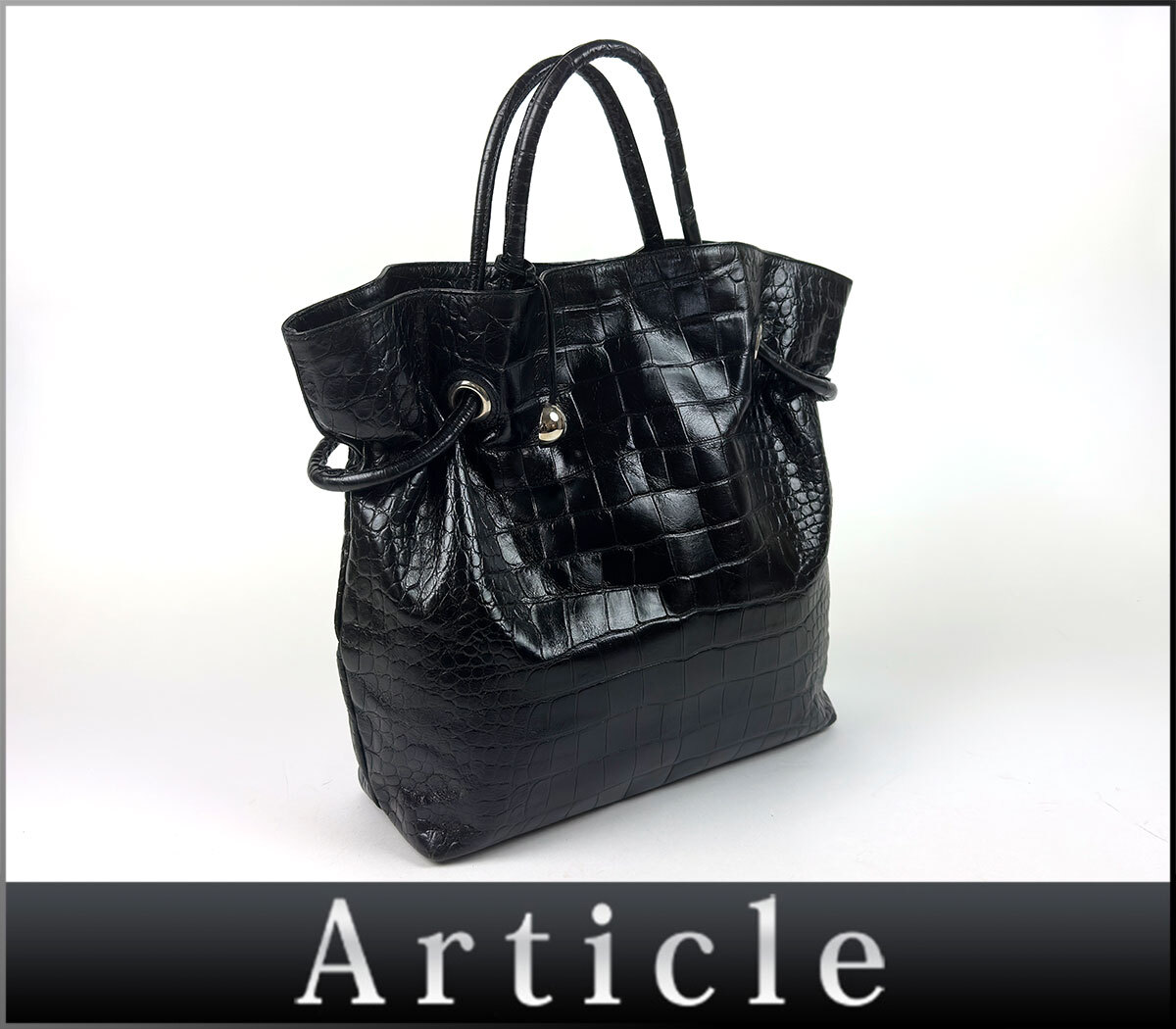 FURLA CARMEN カルメン / フルラ 牛革 クロコ型押し ベージュ