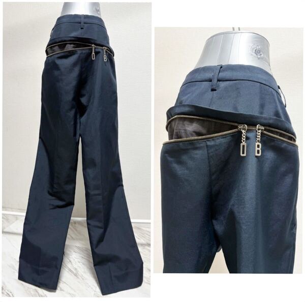 希少 vintage ヴィンテージ ビンテージ 90s 00s y2k dirk bikkembergs ダーク・ビッケンバーグ ジップデザイン 変形 スラックス パンツ