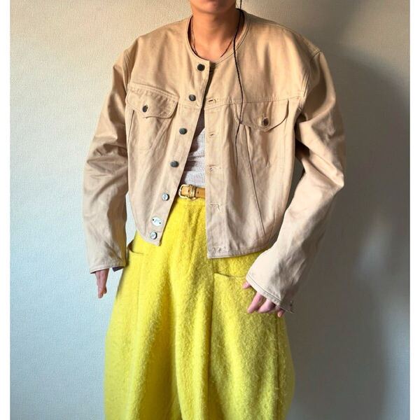 vintage ヴィンテージ 80s 90s Y2K Junior GAULTIER by Jean Paul GAULTIER ゴルチエ 極短丈 ノーカラー トラッカージャケット ブルゾン