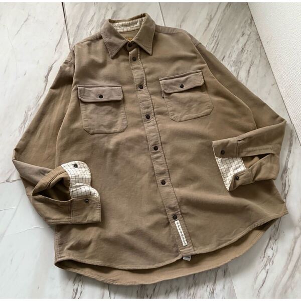 珍品 vintage ヴィンテージ ビンテージ 90s 00s y2k barbour バブアー シャモアクロス ベージュ シャツ ハンティングジャケット