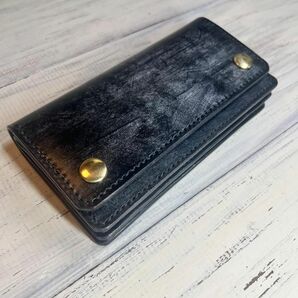 【トラッカーウォレット ロング 3層】 TALON ブライドルレザー ゴールド 黒 金 タロン