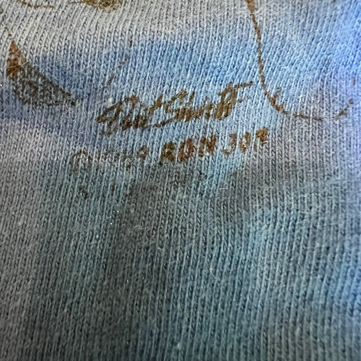 80年代最初期 RON JON ロンジョン Tシャツ M 単色青 80年代最初期 RON JON ロンジョン Tシャツ M 単色青