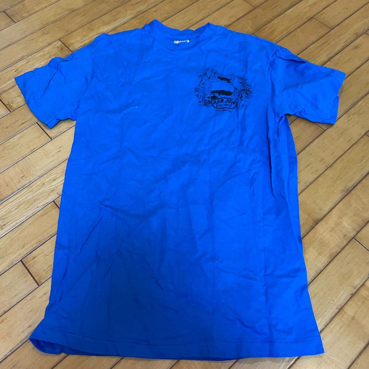 80年代最初期 RON JON ロンジョン Tシャツ M 単色青 80年代最初期 RON JON ロンジョン Tシャツ M 単色青