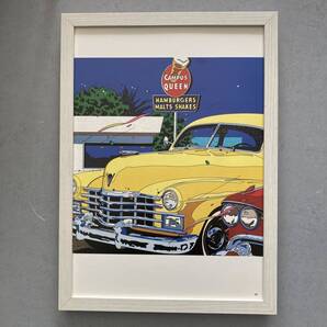 ●額装品 鈴木英人 アメリカン・デコ 貴重イラスト A4サイズ額入り ポスター風 アートフレーム 送料無料 G35