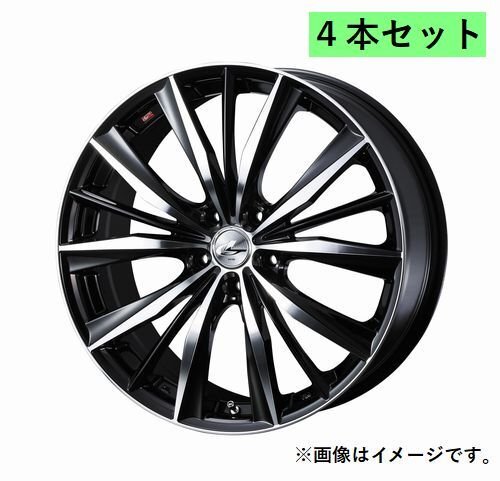 個人宅発送可能 ウエッズ Weds 18X7.0J +47 5H PCD114.3 BKMC ホイール 4本セット LEONIS VX レオニス・ブイエックス (33274)
