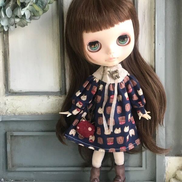 ブライスさんのお洋服 * アウトフィット * 洋服 * Blythe * ブライス サイズ * outfit * 猫 ワンピース