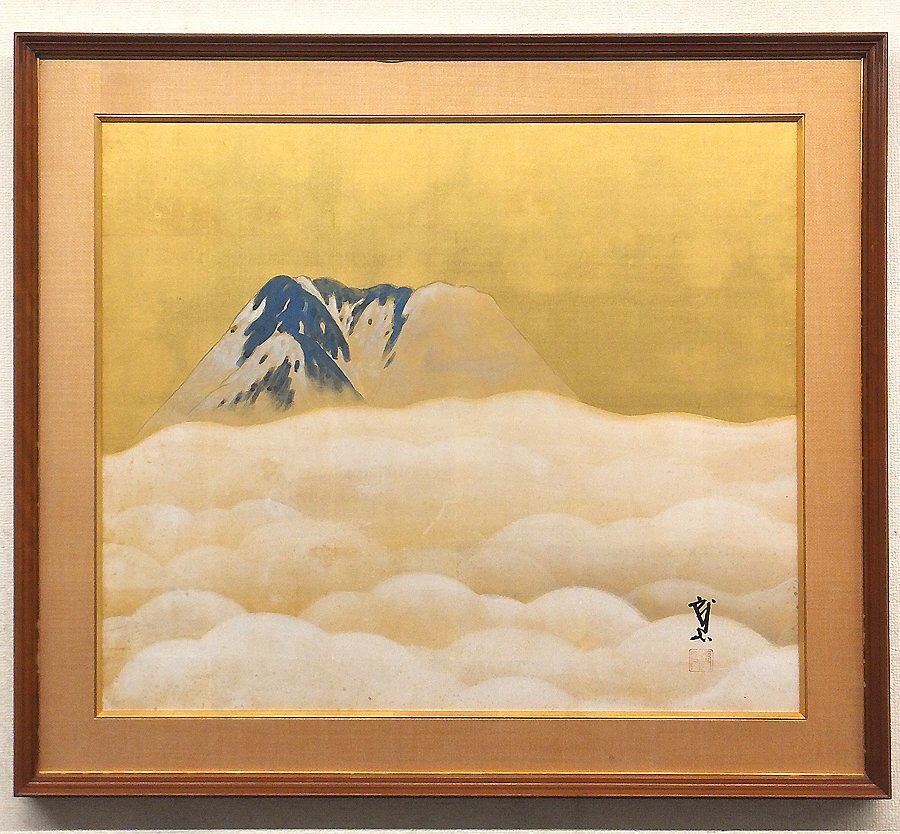 人気No.1 複製 工芸画／下村観山「春日の朝」掛軸 絹本 共箱