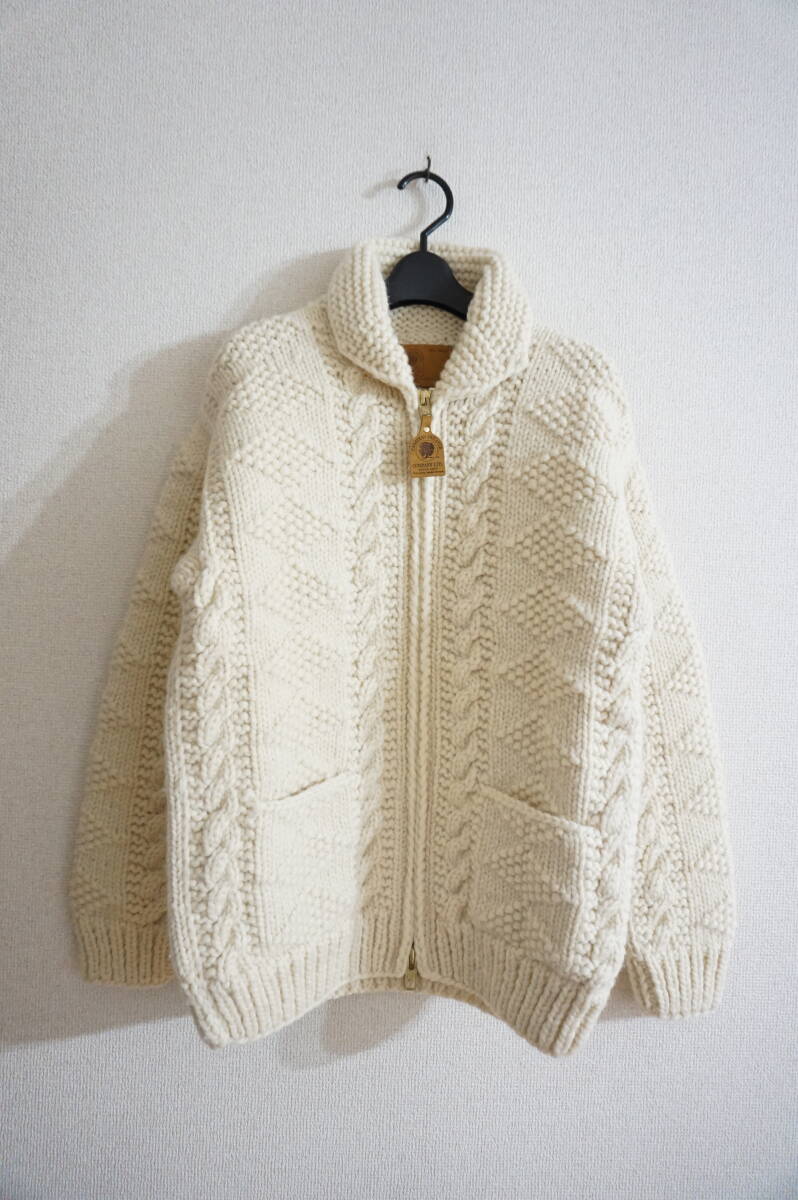 canadian sweater カウチンニット ジップアップカーディガン フィッシャーマン ケーブル カナディアンセーター 7,800円