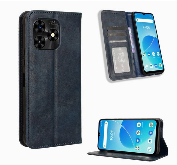UMIDIGI G6 5G ケース スマホケース 手帳型 シンプル 高級PUレザーカバー カードポケットスタンド機能 全面保護 マグネット吸着 ブルー