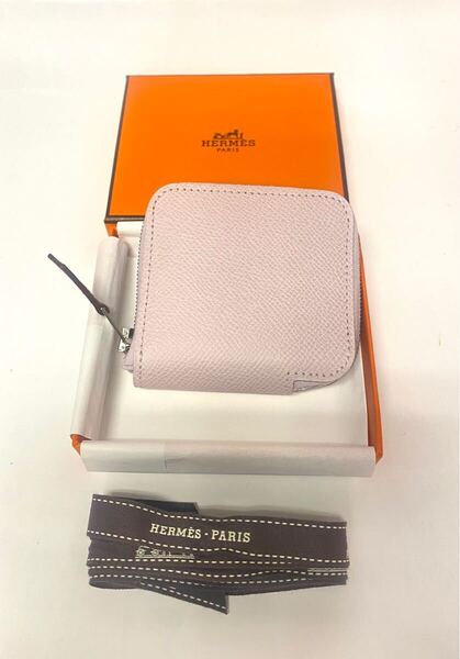 新品 HERMES エルメス シルクイン コインケース ヴォーエプソン モーヴペール 2025.1購入 箱