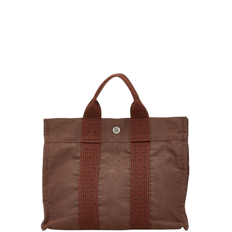 エルメス エールラインPM トートバッグ ハンドバッグ ブラウン キャンバス レディース HERMES 【中古】