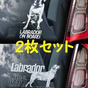 ◆2枚セット【ラブラドール・レトリバー ①+⑫】外張り@カーステッカー@外貼り カー ステッカー 車 シール DOG ON BORAD 犬 D1D12@2340P
