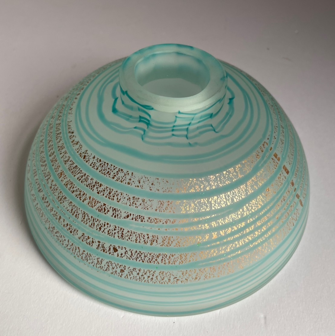 【和美】東奥工房 金箔波瑠【京三条茶碗】硝子 共箱 茶道具 011311 【和美】東奥工房 金箔波瑠【京三条茶碗】硝子 共箱 茶道具 011311