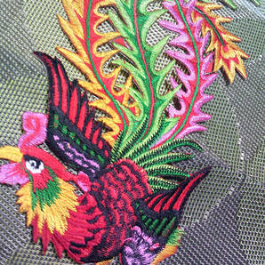 大型DK《彩色左行昔幸運鳥》激渋《伝統復古 開運 鳳凰 孔雀 昔鳥》 【幸せな古風鳳凰』レトロ◆新品 鳳凰 刺繍ワッペン■DIY《幸運》