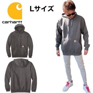 カーハート トップス パーカー 裏起毛 チャコール Lサイズ プルオーバー ユニセックス 大きめサイズ Midweight Hooded Sweatshirt 新品